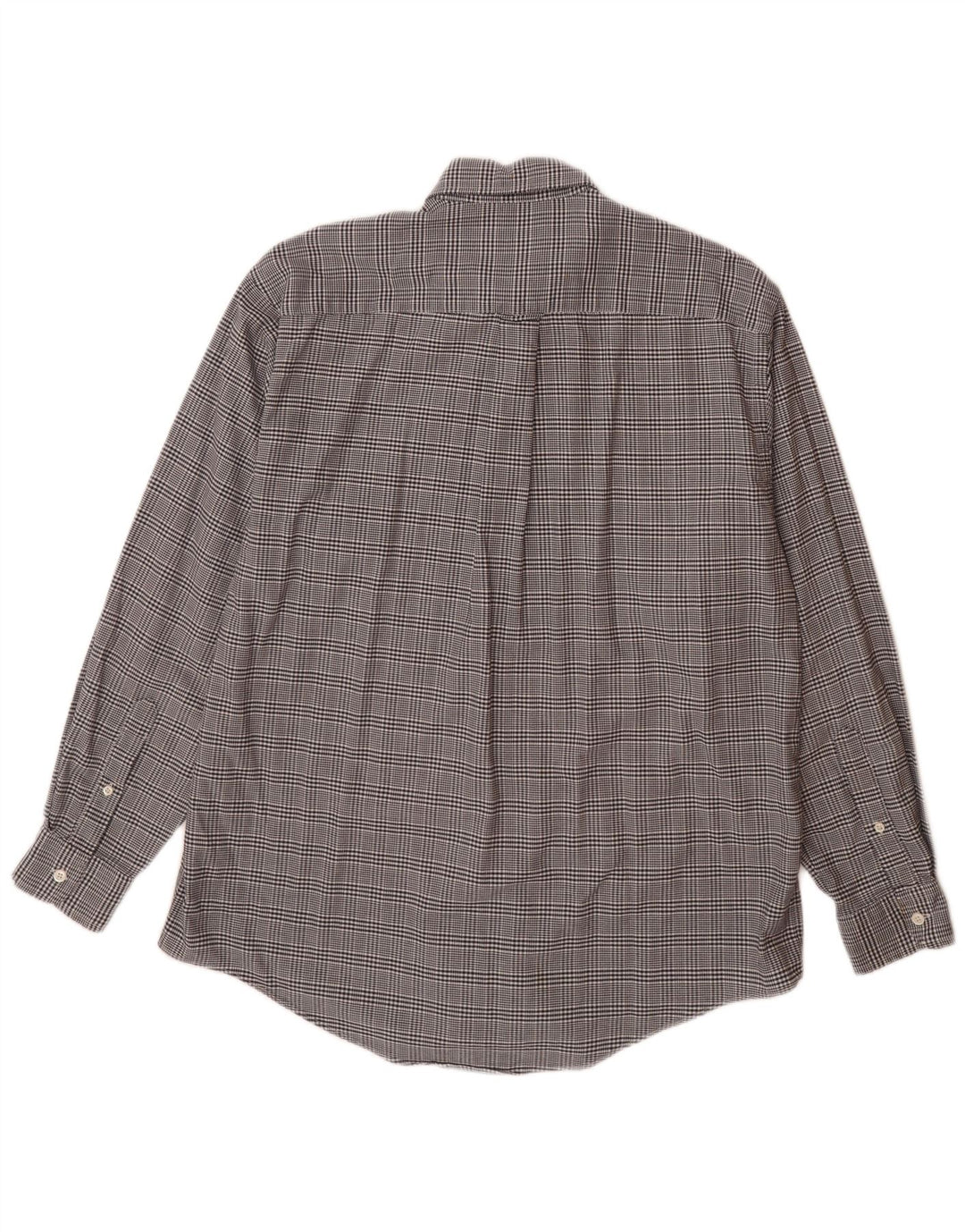 NAUTICA Herren-Flanellhemd aus mittelblauer Hahnentritt-Baumwolle in Marineblau