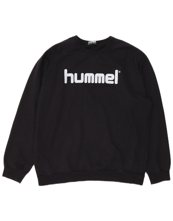 HUMMEL Mens Graphic Sweatshirt Jumper XL Black Cotton