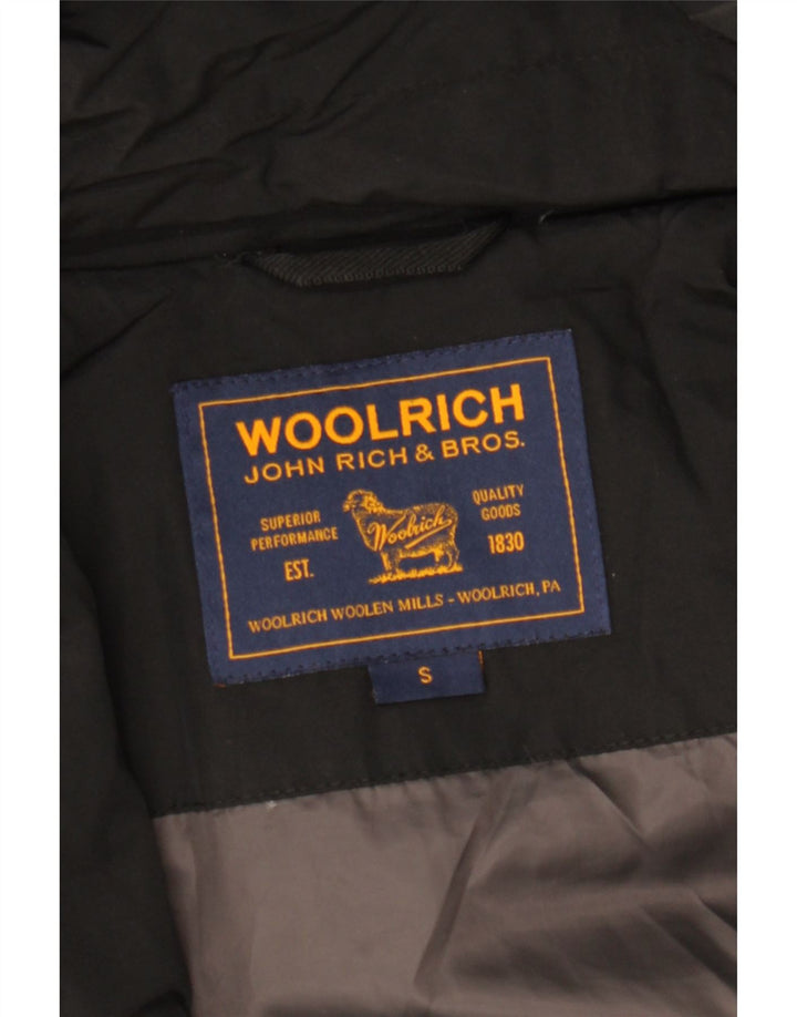 Woolrich Wattierter Damenmantel mit Kapuze, UK 10, Größe S, Schwarz
