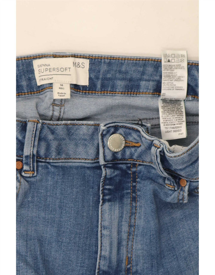 Marks & Spencer Damen The Sienna Straight Jeans UK 14 Medium W30 L30 Blau