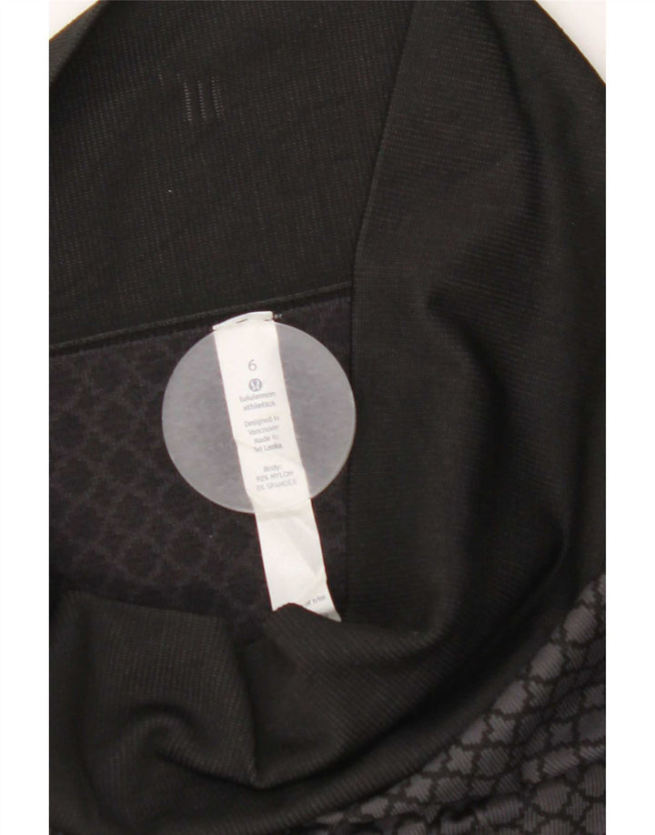 Lululemon Damen Capri-Leggings US 6 Mittelgraues geometrisches Nylon