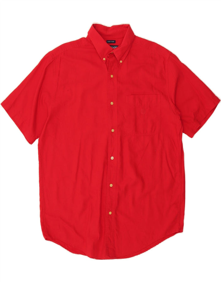 CHAPS Mens Easy Care Short Sleeve Shirt Medium Red Cotton Vintage Chaps and Second-Hand Chaps from Messina Hembry 