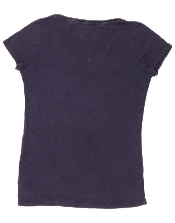 Tommy Hilfiger Grafik-T-Shirt für Damen, UK 10, Größe S, Marineblau, Baumwolle