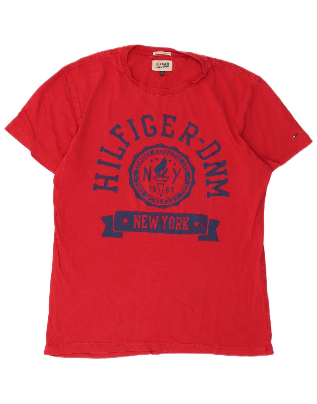 Tommy Hilfiger Herren-T-Shirt mit Grafik, Größe S, Rot, Baumwolle