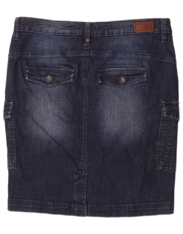 Esprit Damen Denim-Cargorock W30 mittelblaue Baumwolle