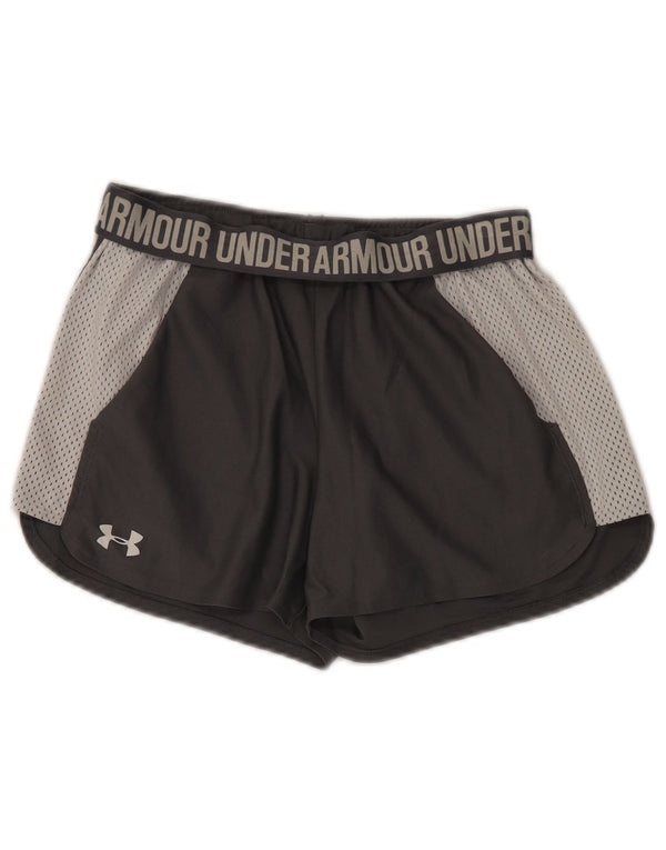 Under Armour Damen Heat Gear Sport Shorts UK 10 Small Grau Farbblock