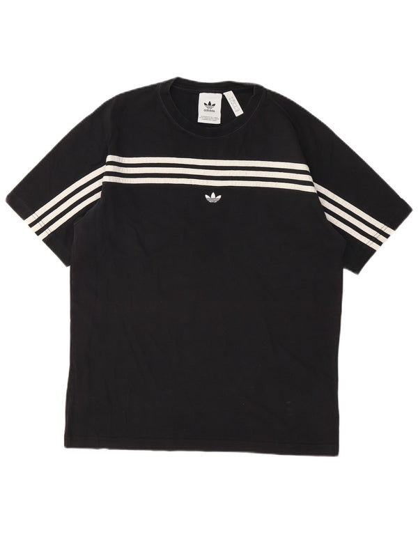 Adidas Mens T-Shirt Top Small Black Cotton