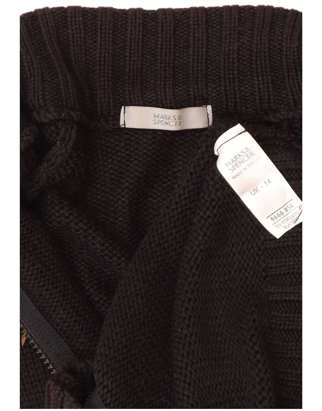 Marks & Spencer Damen-Strickjacke, Gr. 14, Mittelschwarz, Acryl