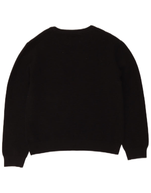 Zara Jungen-Pullover mit U-Boot-Ausschnitt, 11–12 Jahre, schwarze Baumwolle