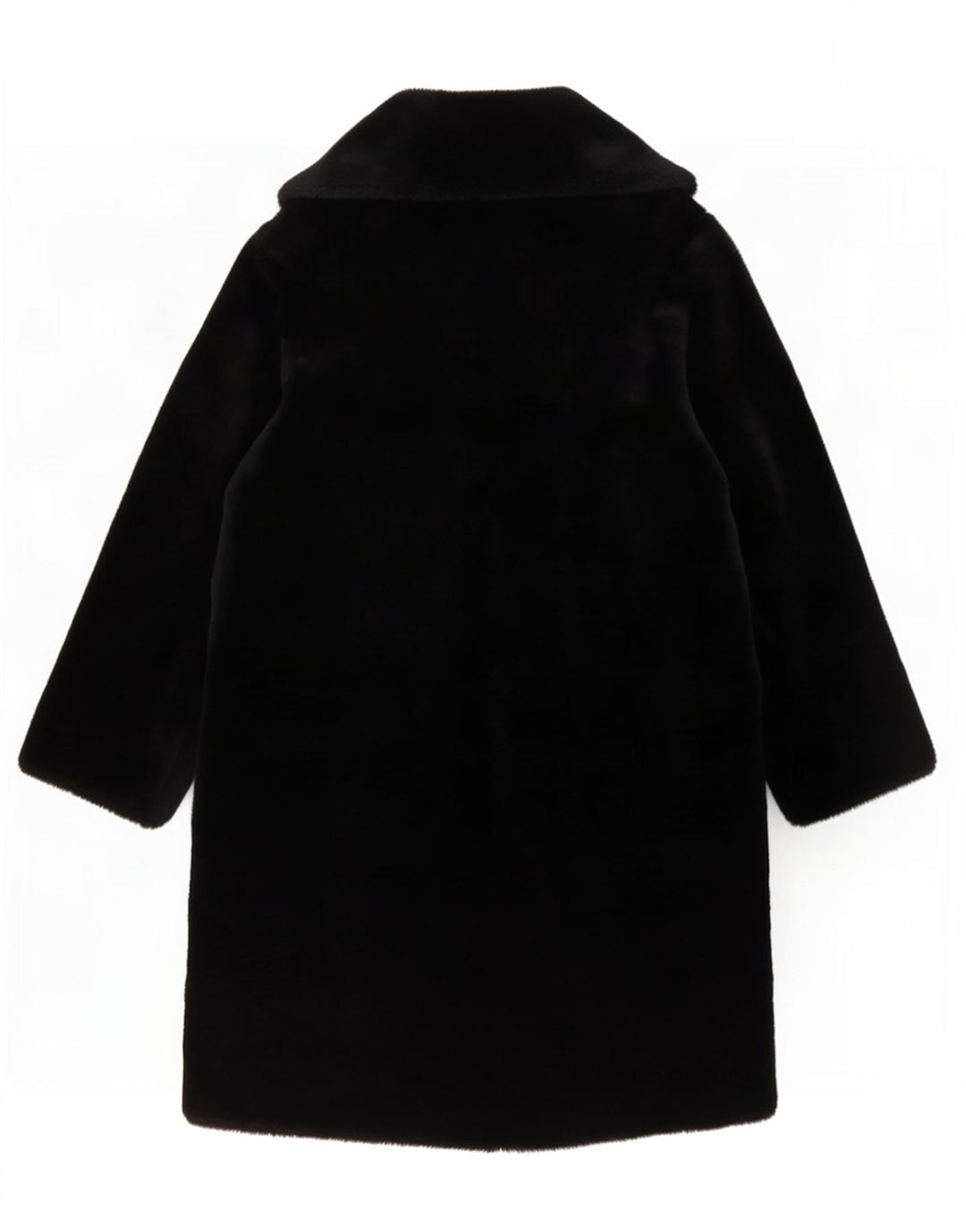 Vintage Damen Veloursmantel UK 14 Großes schwarzes Acryl