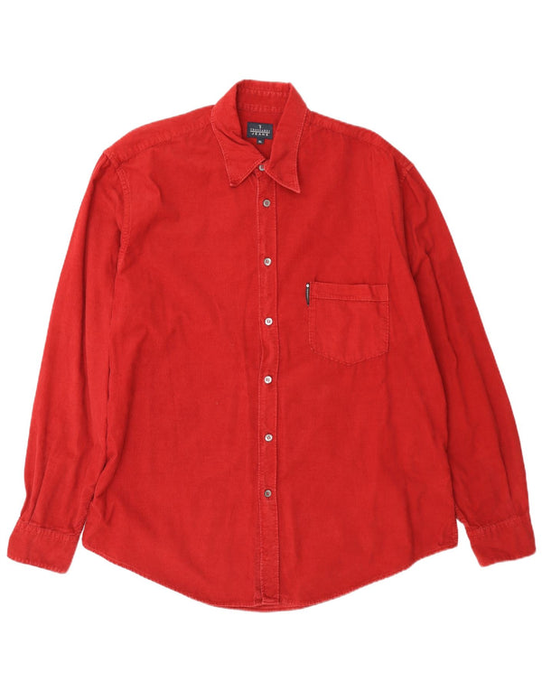 Trussardi Jeans Herren-Cordhemd XL aus roter Baumwolle