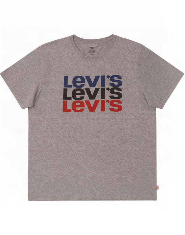 Levi's Herren-T-Shirt mit Grafik, Größe L, aus grauer Baumwolle