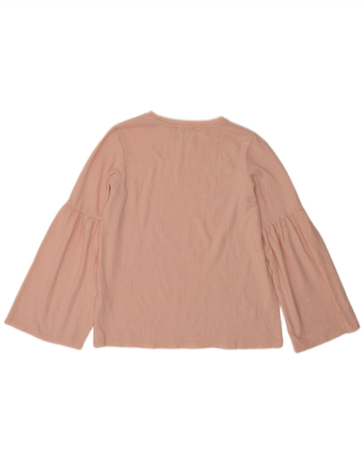 Zara Damen Trafaluc Langarm-Blusenoberteil UK 14 Mittelrosa Polyester