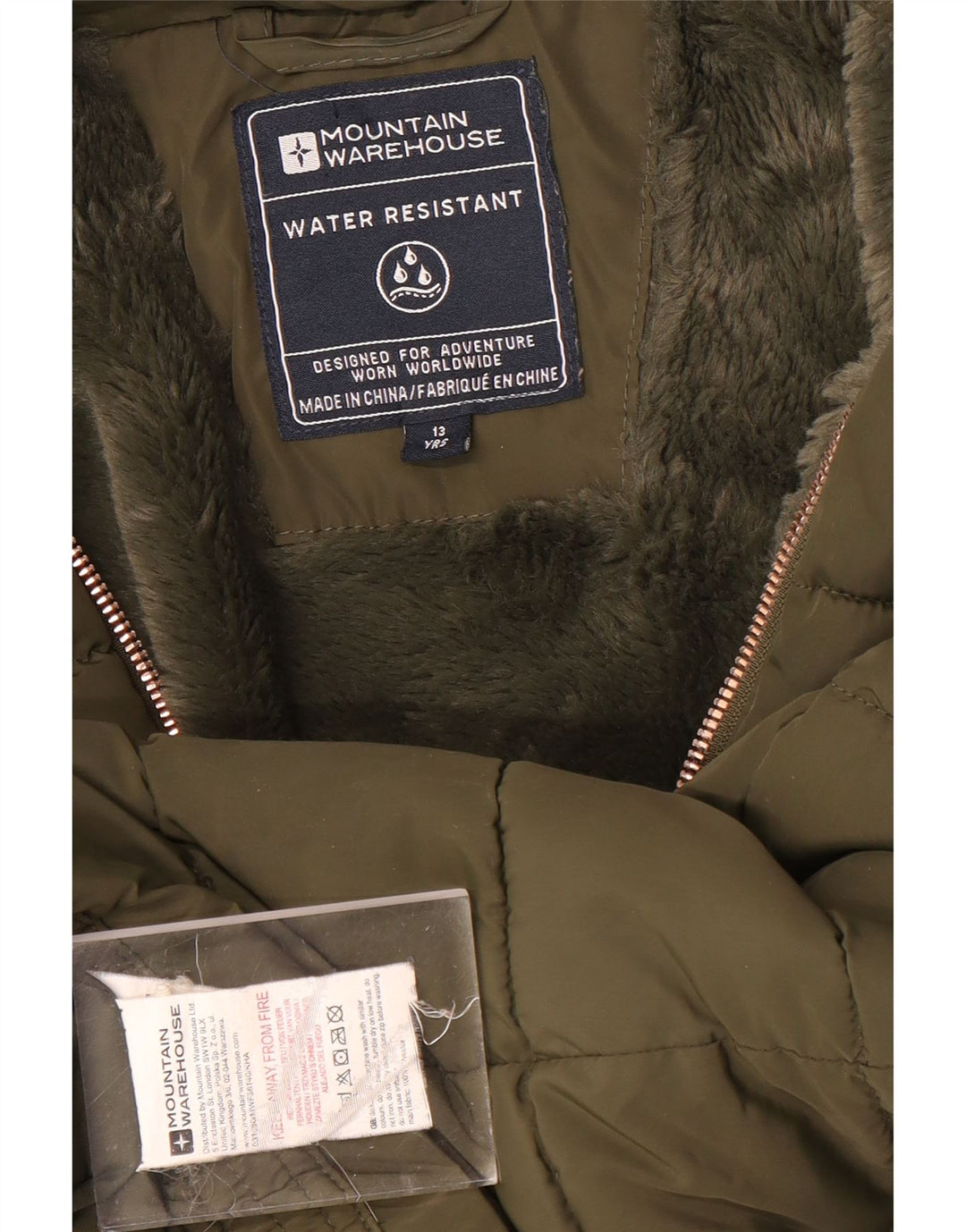 Mountain Warehouse Wattierte Jacke mit Kapuze für Mädchen, 12–13 Jahre, Khaki, Polyester