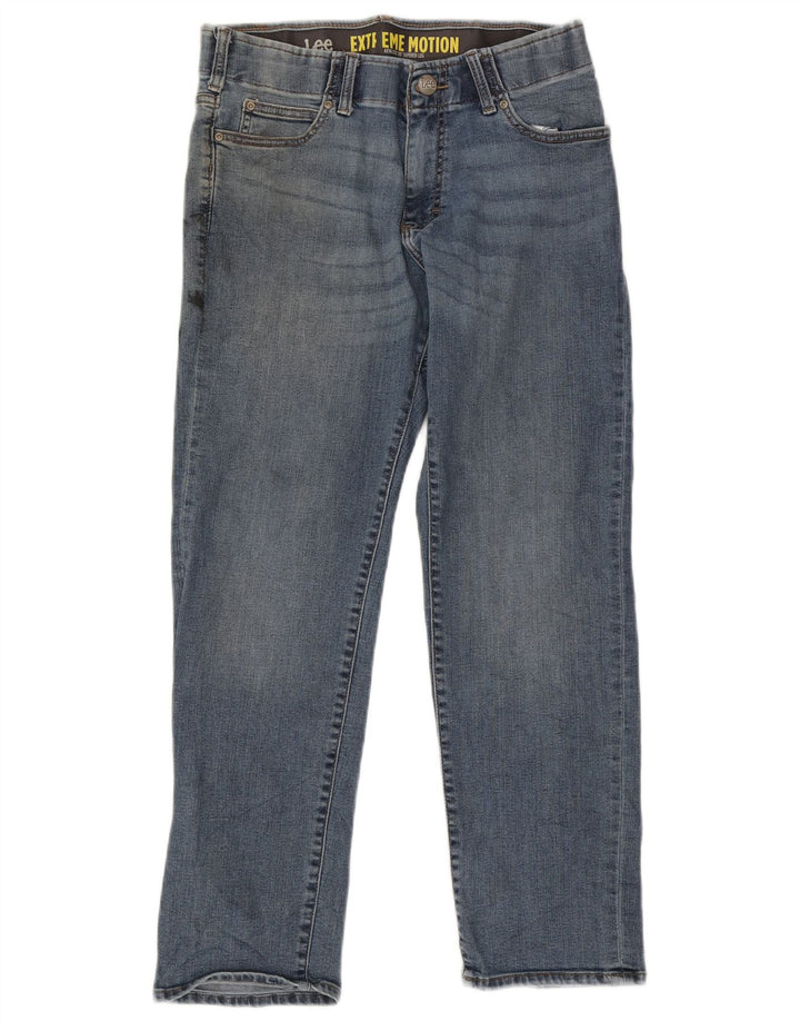 Lee Damen Extreme Motion Straight Jeans W30 L28 Blaue Baumwolle