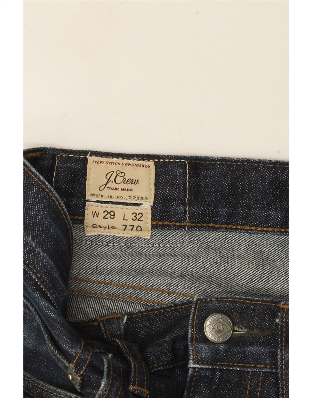 J. CREW Herren 770 Straight Jeans W29 L32 Marineblau
