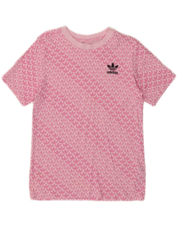Adidas Damen Grafik T-Shirt Top UK 10 Small Rosa Baumwolle