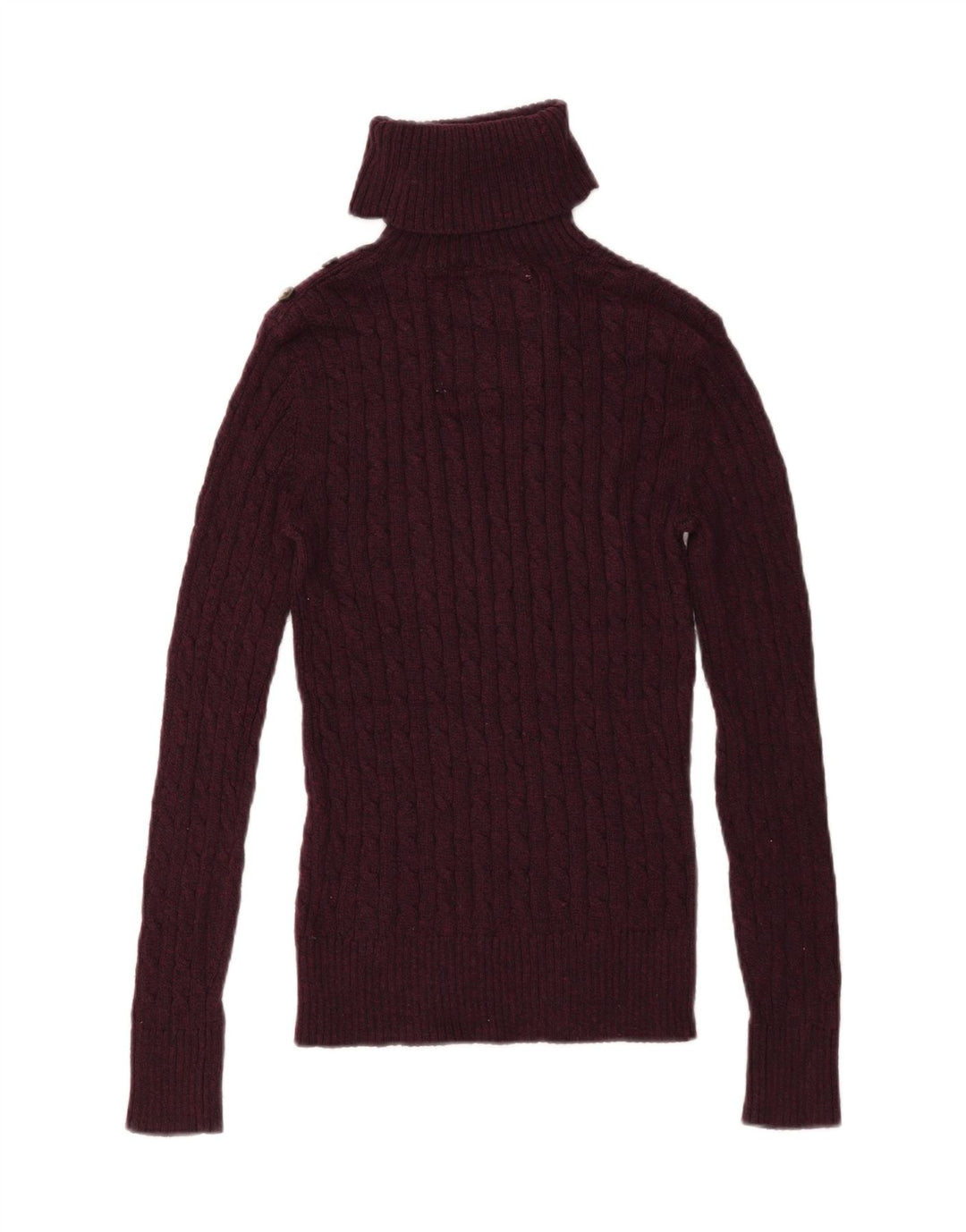SUPERDRY Rollkragenpullover für Damen, Gr. 10, Größe S, Burgunderrot, Baumwolle