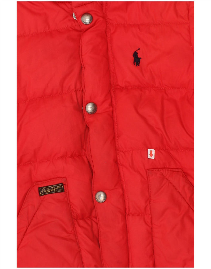 Polo Ralph Lauren Baby-Jungen-Kapuzenjacke, gepolstert, 18–24 Monate, rotes Polyester