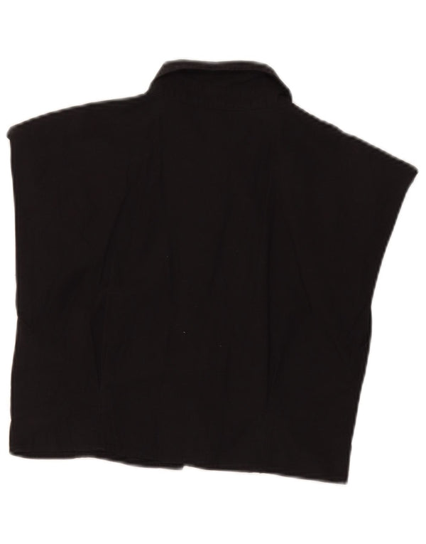 Zara Damen ärmellose Hemdbluse UK 8 Small Schwarz