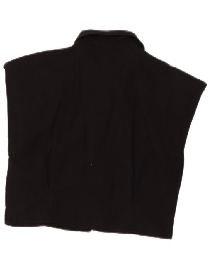 Zara Damen ärmellose Hemdbluse UK 8 Small Schwarz