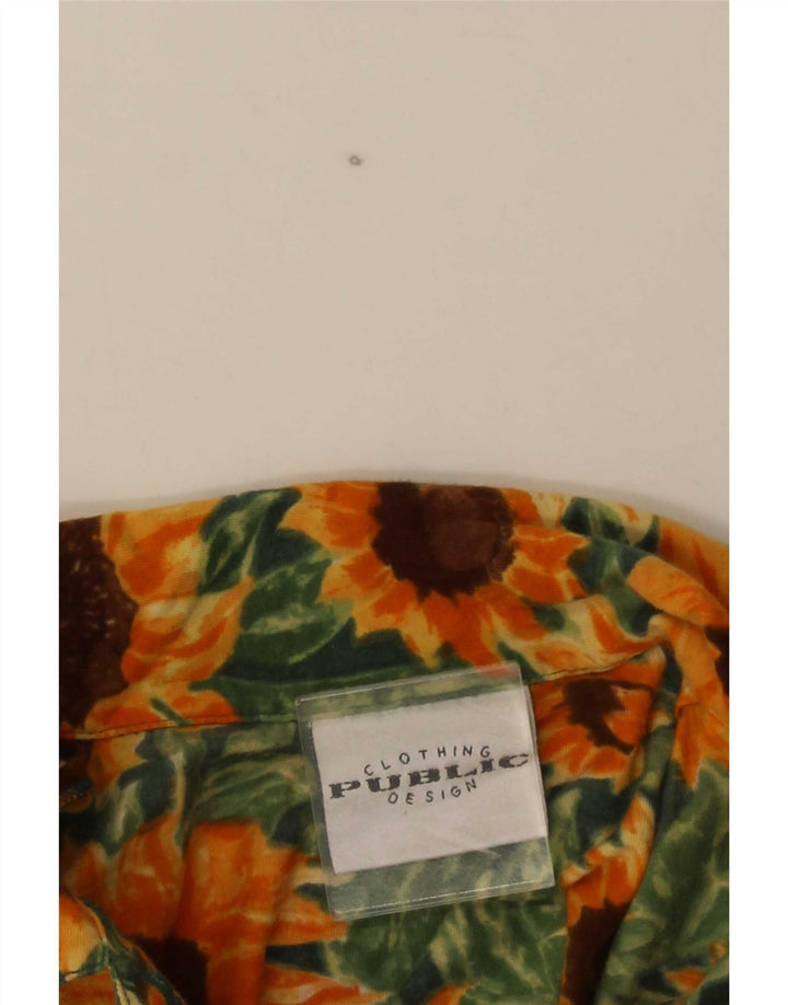 Vintage Damen Kurzarmshirt EU 38 Medium Mehrfarbig geblümt