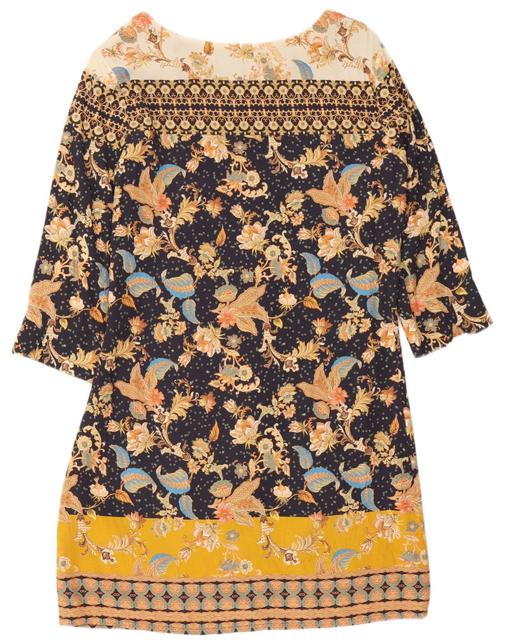 Desigual Damen Etuikleid mit 3/4-Ärmeln, EU 38, mittelgroß, mehrfarbig, Blumenmuster