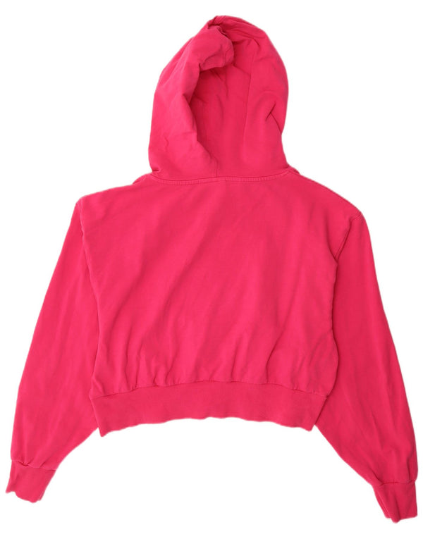 Ellesse Womens Heritage Crop Graphic Hoodie Pullover UK 16 Large Rosa Baumwolle