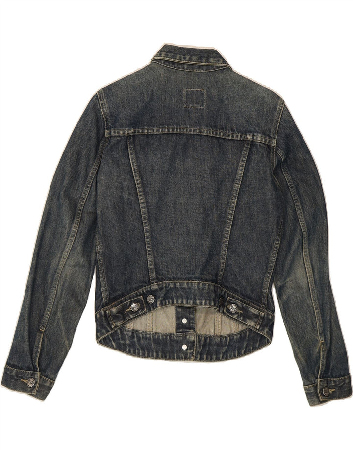 GAS Womens Crop Denim Jacket UK 10 Small Blue Cotton Vintage Gas and Second-Hand Gas from Messina Hembry 