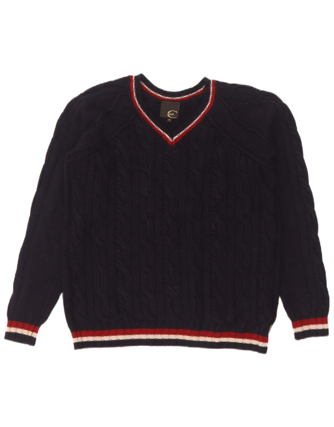 Just Cavalli Damen-Pullover mit V-Ausschnitt, Gr. 14, mittleres Marineblau