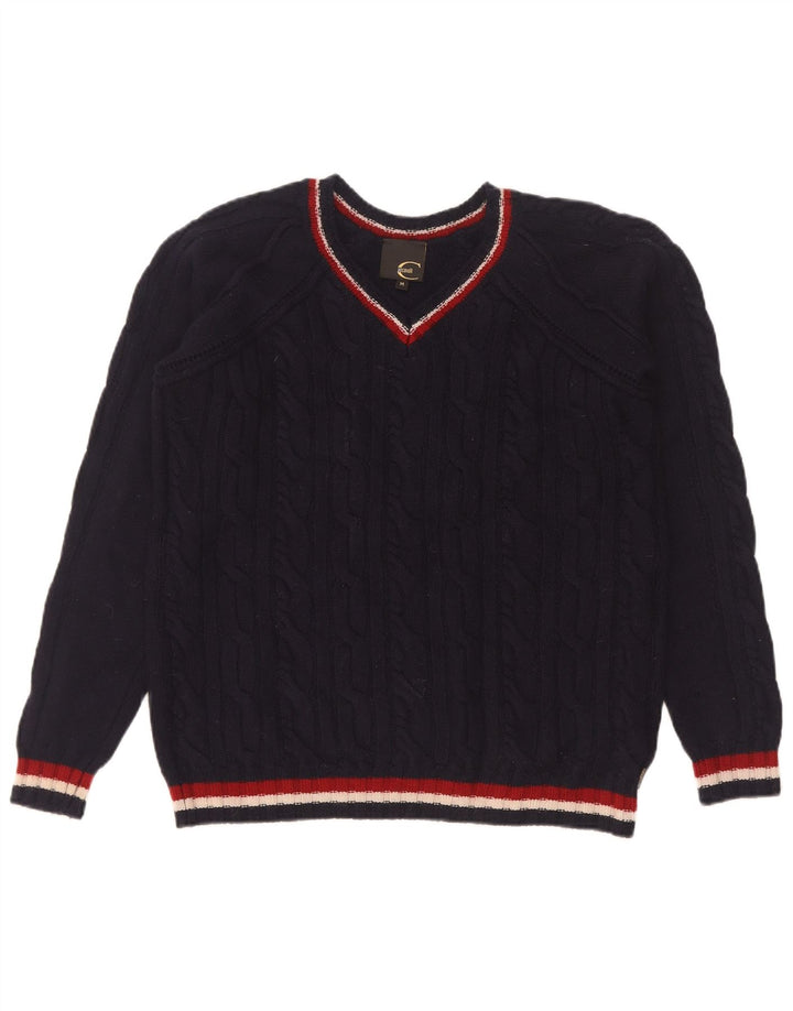 Just Cavalli Damen-Pullover mit V-Ausschnitt, Gr. 14, mittleres Marineblau
