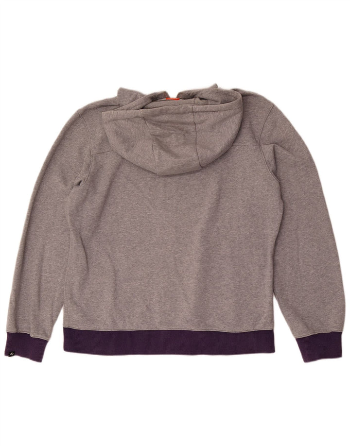 Nike Herren-Kapuzenpullover mit Reißverschluss, groß, graue Farbblock-Baumwolle
