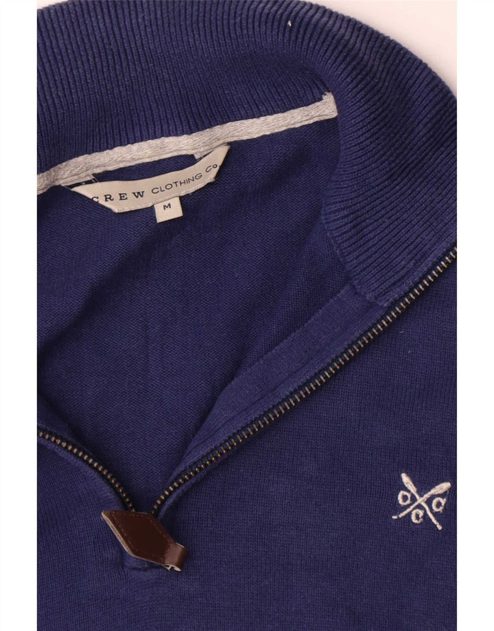 Crew Clothing Herren-Pullover mit Reißverschluss am Hals, mittlere marineblaue Baumwolle