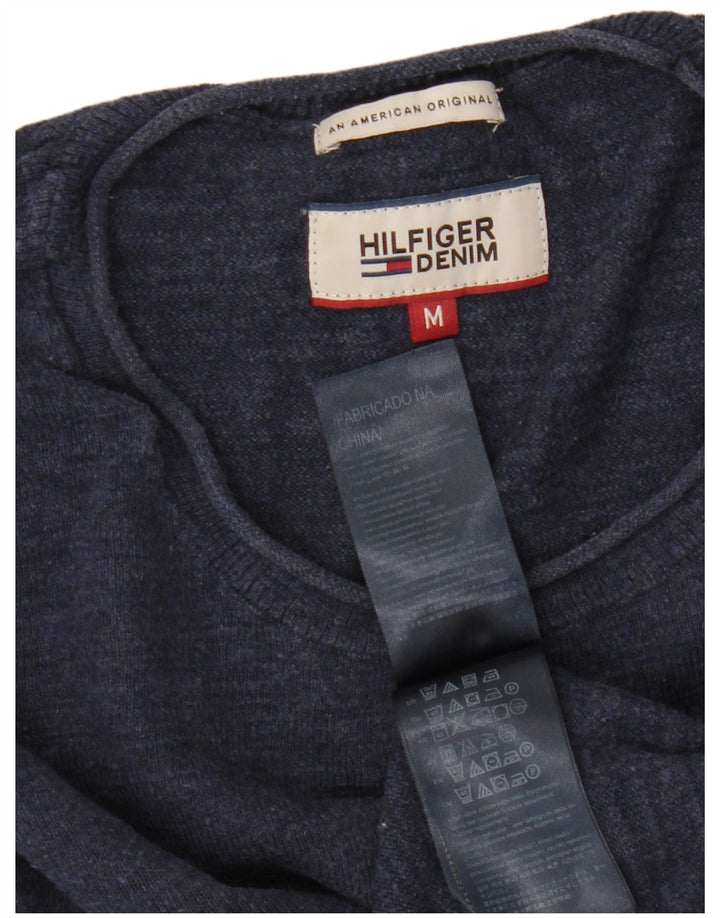 Tommy Hilfiger Herren-Pullover mit Rundhalsausschnitt, mittlere marineblaue Baumwolle