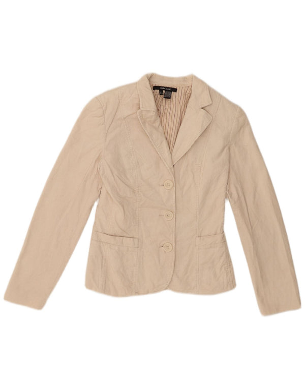 Zara Damen-Blazer aus Cord mit 3 Knöpfen, Gr. 8, Beige, Baumwolle