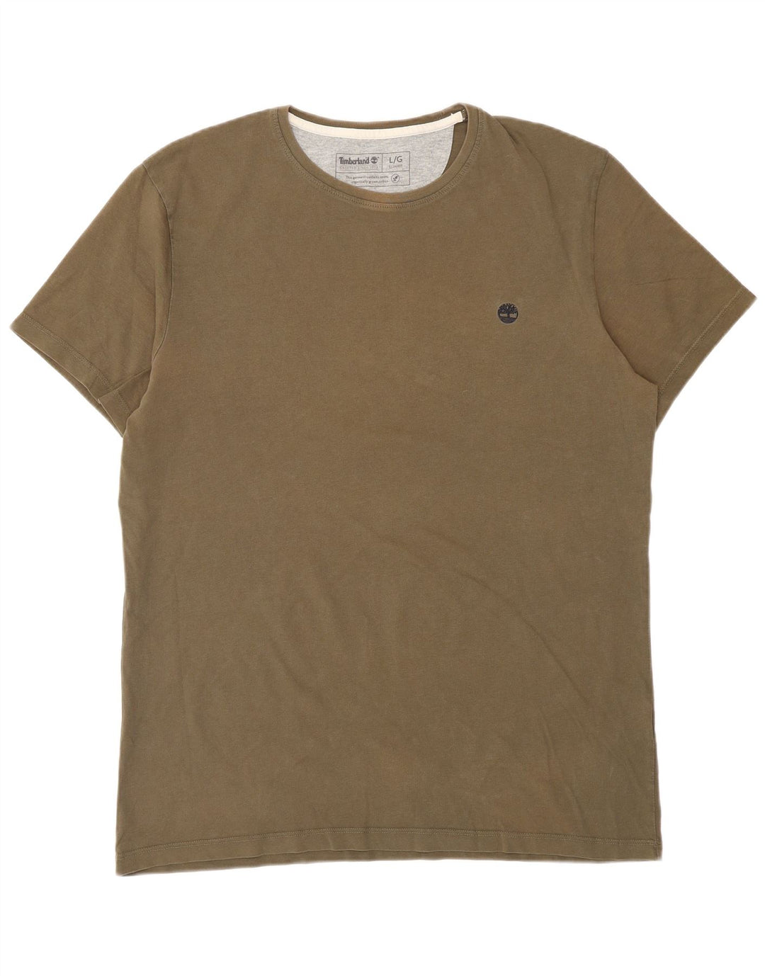 TIMBERLAND Herren Slim Fit T-Shirt Top Large Khaki Baumwolle