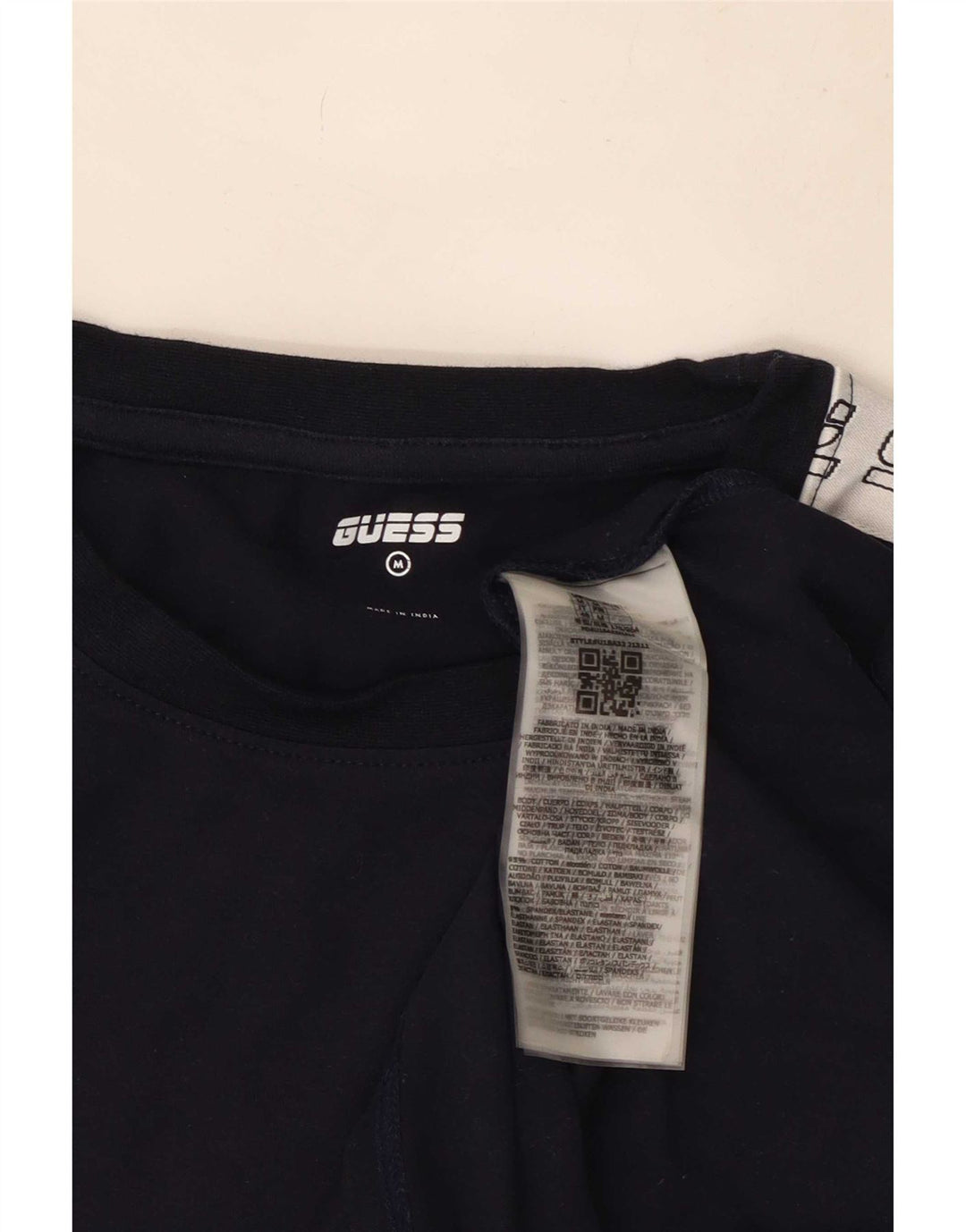 Guess Herren-T-Shirt mit Grafik, mittleres Marineblau, Colourblock-Baumwolle