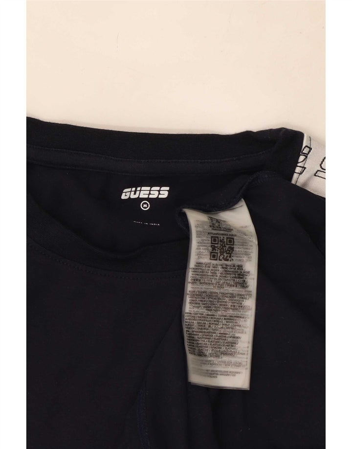 Guess Herren-T-Shirt mit Grafik, mittleres Marineblau, Colourblock-Baumwolle