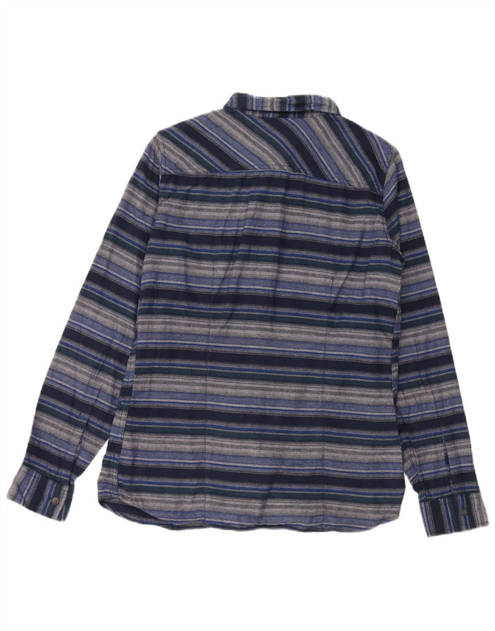 EDDIE BAUER Damen-Flanellhemd mit klassischer Passform, UK 10, Größe S, Marineblau gestreift