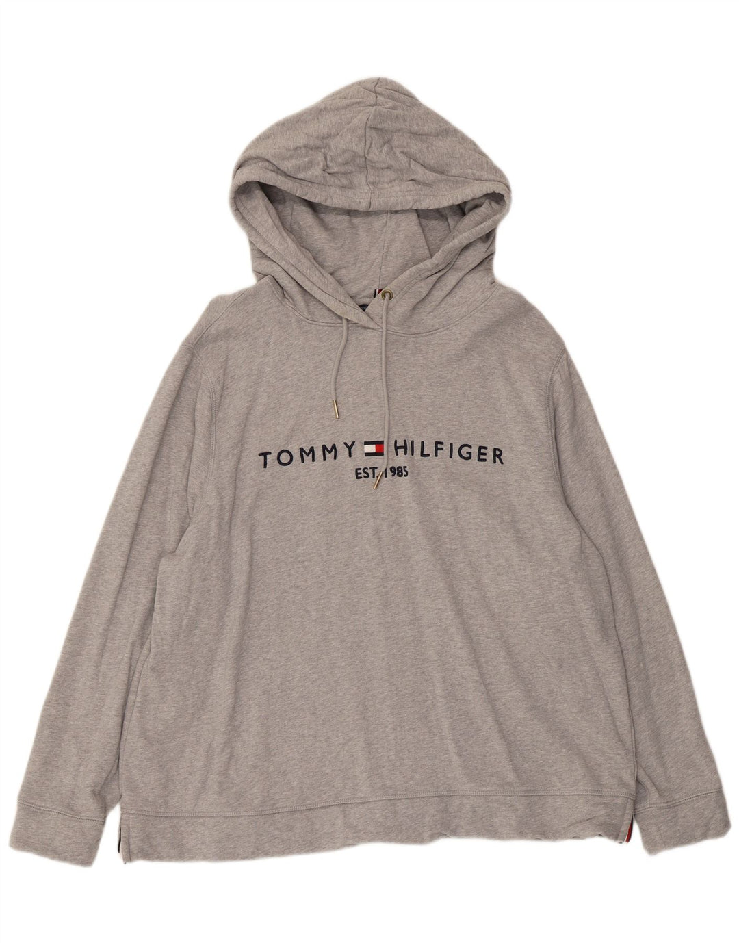 Tommy Hilfiger Herren-Kapuzenpullover mit Grafik, 2XL, graue Baumwolle