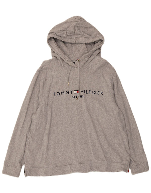 Tommy Hilfiger Mens Graphic Hoodie Jumper 2XL Grey Cotton