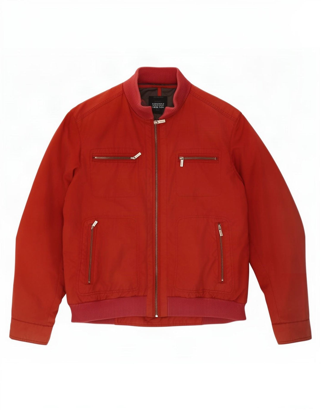 Massimo Dutti Herren Bomberjacke UK 40 Großes rotes Nylon