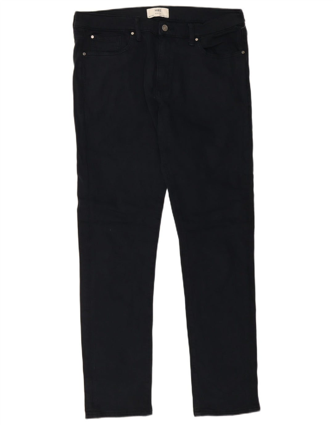 Marks & Spencer Herren Slim Jeans W36 L33 Marineblaue Baumwolle