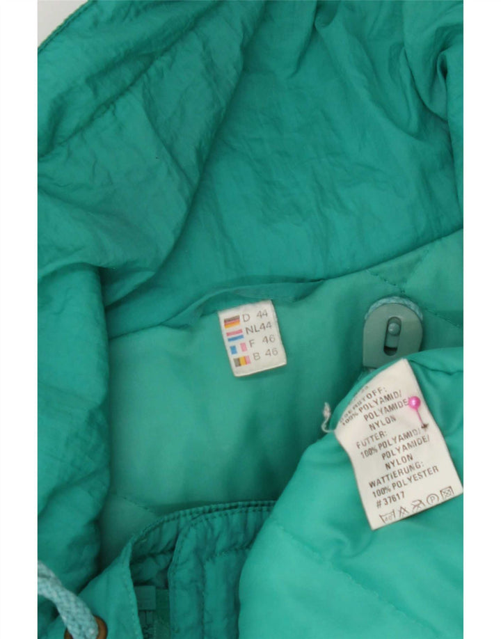 Vintage Damen Übergroßer gepolsterter Mantel EU 46 XL Grünes Nylon