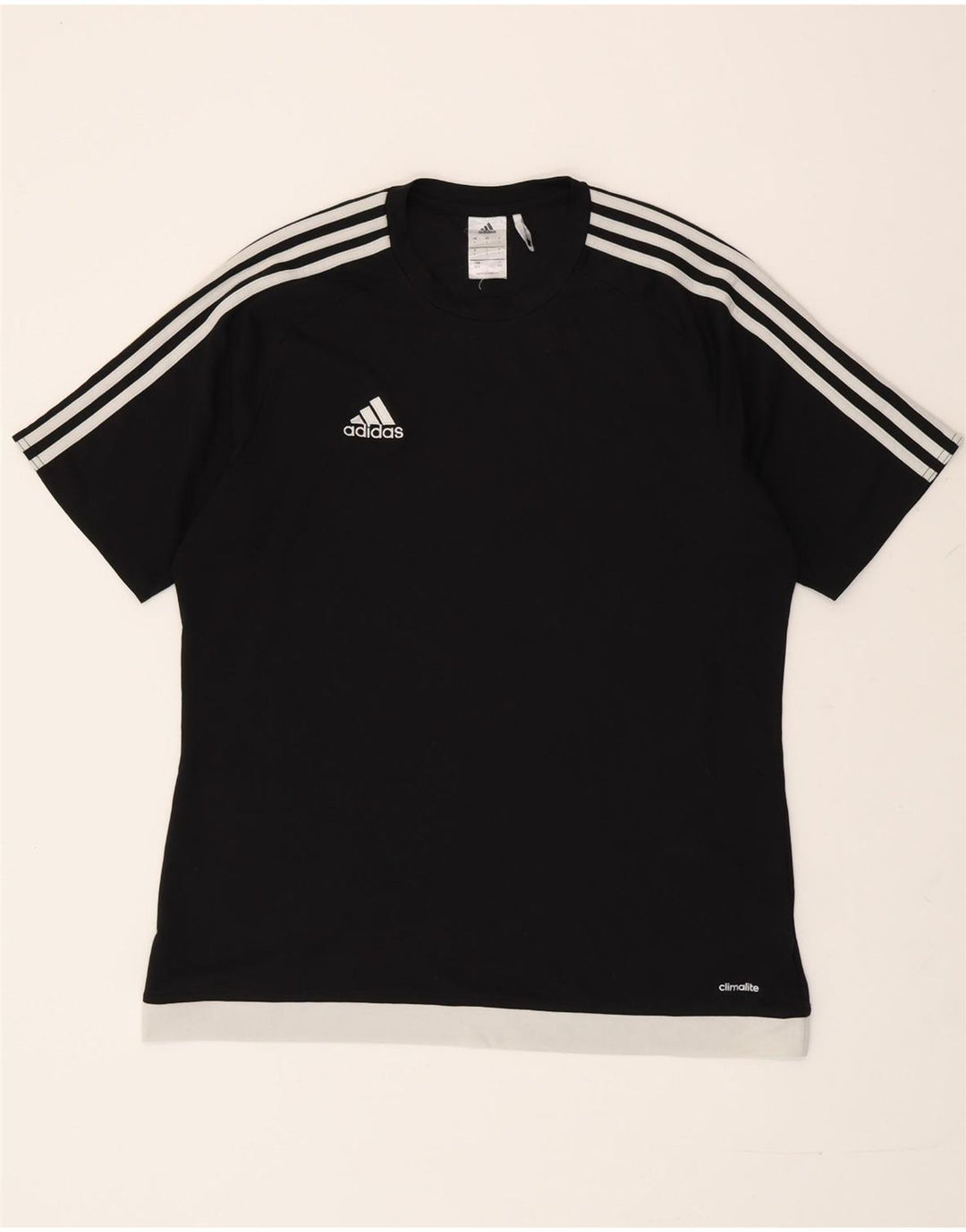 ADIDAS Herren Climalite T-Shirt Top Large Schwarz Colourblock Polyester