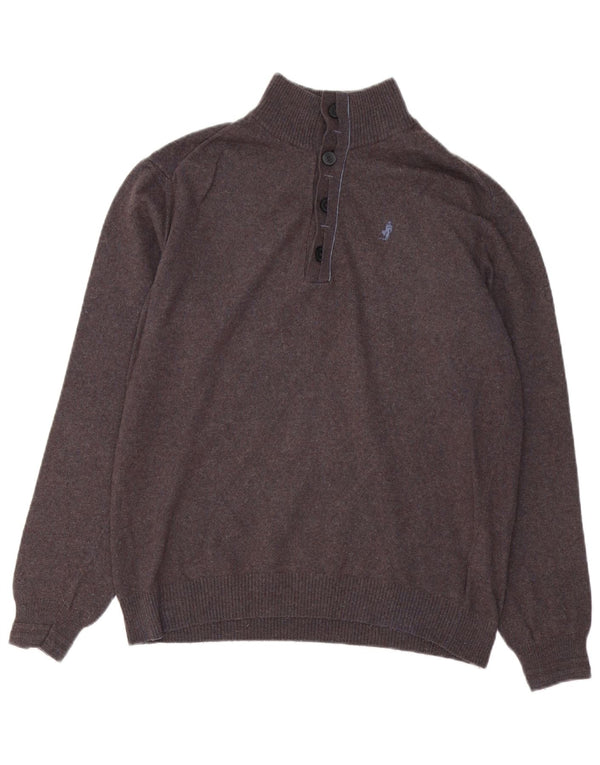 MARLBORO CLASSICS Damen-Pullover mit Knopfkragen, UK 18, XL, grauer Rayon