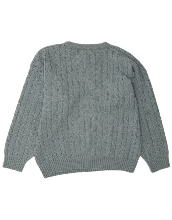 FILA Herren-Pullover mit Rundhalsausschnitt, lockere Passform, IT 50, mittelblaue Wolle