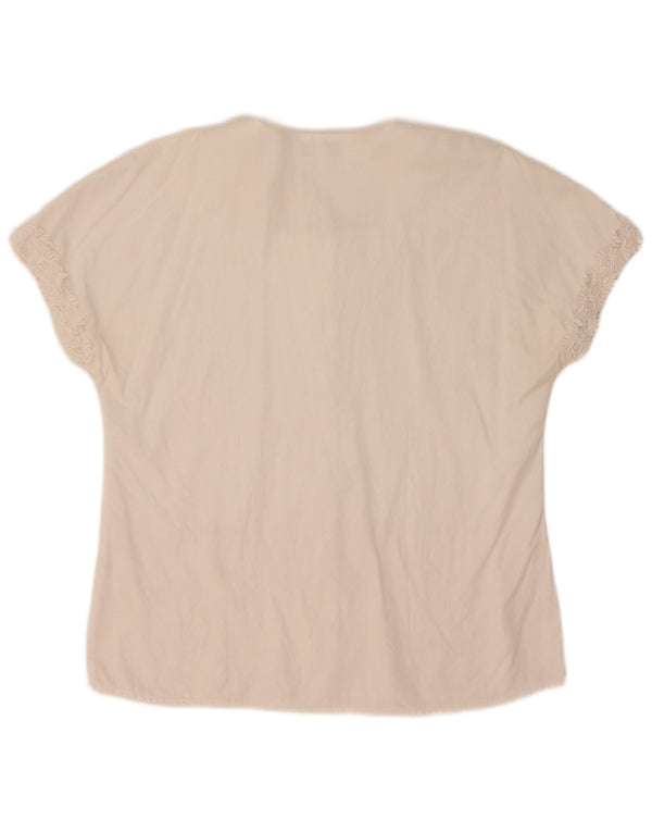 Enara Camicece Damen Kurzarm-Hemdbluse UK 16 Large Weiß