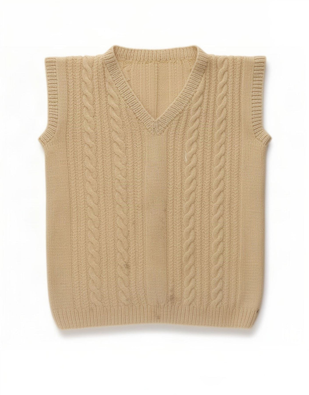 Vintage Damen Weste Tank Top UK 12 Medium Beige