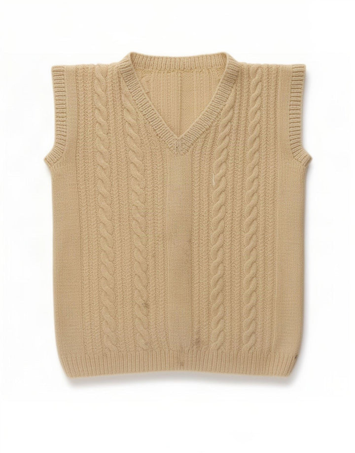 Vintage Damen Weste Tank Top UK 12 Medium Beige